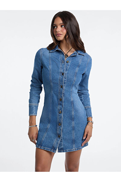 Guess Kadın Mavi Elbise W5BK48D5M48-GJLV