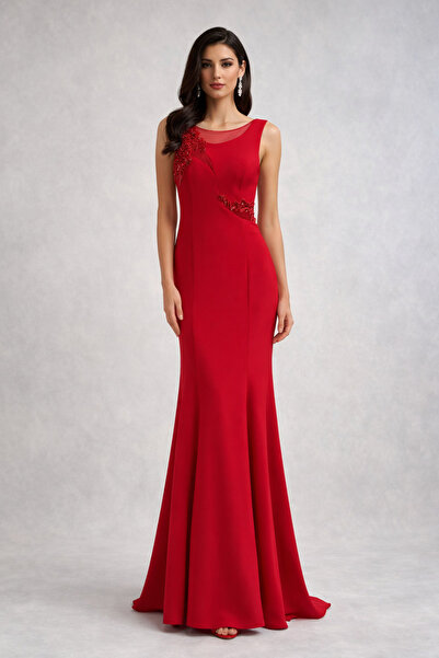 Saygın Kadın Taşlı Balık Abiye