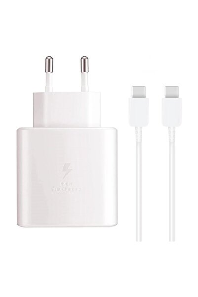 Samsung EP-TA845 Type-C 45W Hızlı Şarj Cihazı Adaptör Beyaz + Kablo