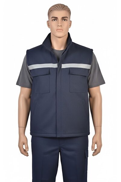 Secura İş Güvenliği Yelek Kışlık 7*7 Gabardin İçi Kapitone Elyaflı