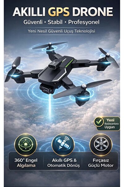 FaroxTech Akıllı GPS Profesyonel Drone | Fırçasız Motor, 360° Engel Algılama,...