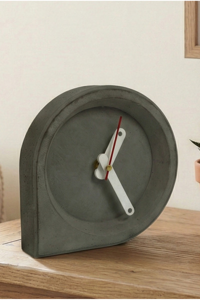 Tasarım El Yapımı Beton Masa Saati – Minimal Modern Dekoratif Saat