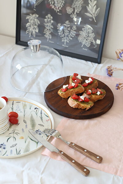 Akayev جرة زجاجية خشبية مقاس 24 سم