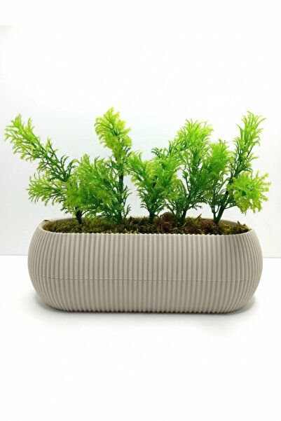 DDTREND Uzun Saksıda Yapay Çiçek Taş Yosunlu Çim Yeşili Bitki , Banyo Mutfak ...