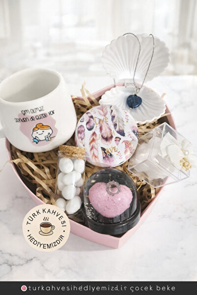 çok biz MOLA TİME KADIN Hediye kutusu;Temalı kupa ,doğaltaş kolye,mum,fanus k...