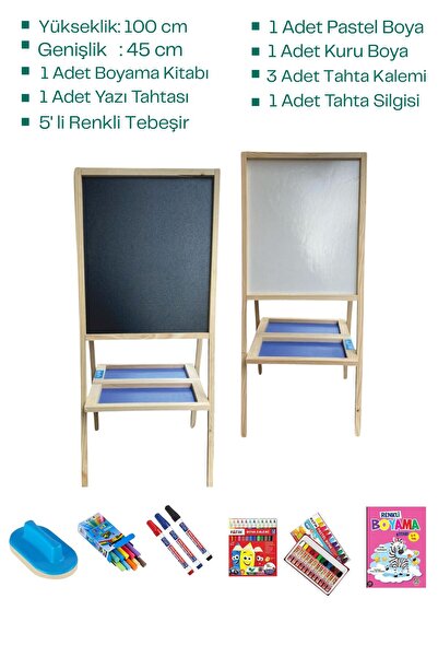 DECOLFİN Ahşap Çift Taraflı Yazı Tahtası No:10