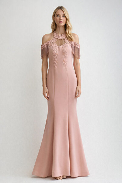 Saygın Kadın Taşlı Balık Abiye