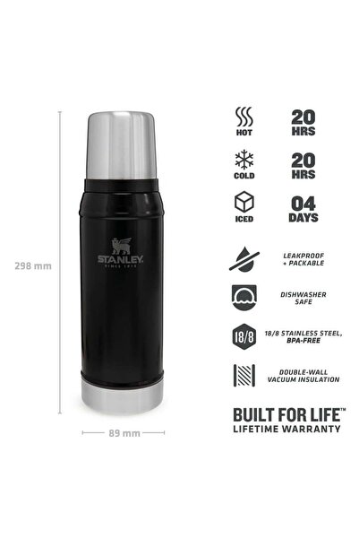 Stanley 0.75L Classic Legendary Vac Btl Termos Siyah Eu 10-01612-028