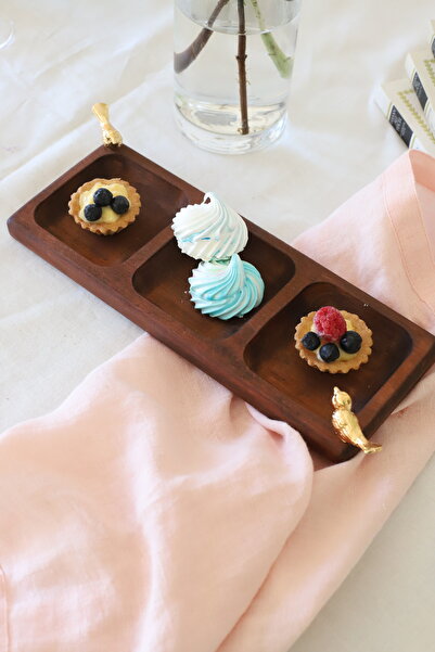 Akayev Wooden 3-Section Gold Bird Presentation Holder