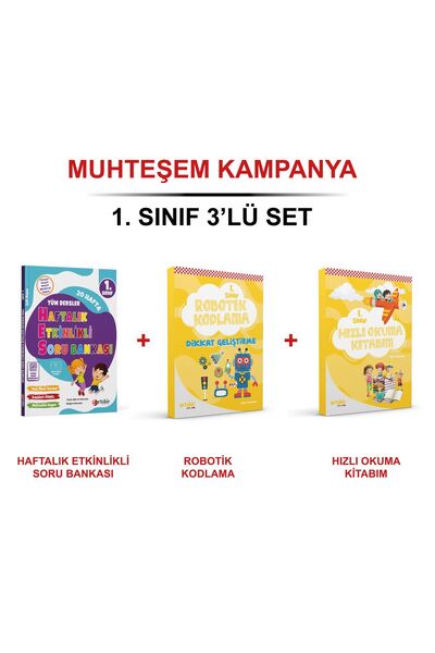 Artıbir Yayınları 1 Sınıf Muhteşem Set 3 Lü (tüm Dersler Soru Bankası---dikka...