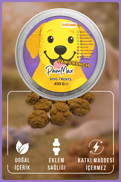 PAWMAX Doğal Glukozamin Destekli Köpek Ödül Maması Pawcrunch 450 g