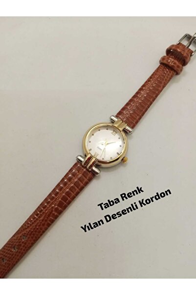 Ricardo Minimal Vintage Tasarım - Gold Kasa - Koyu Kahve Kordon- Kadın Kol Saati