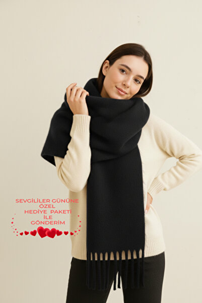 Bermody Puffy Black, cu textura moale, eșarfă pentru femei, șal pentru umăr, ...