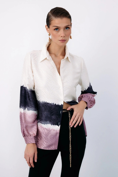 Sateen قميص كلاسيكي ملون - بودرة