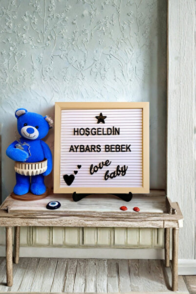 fikirstore Ahşap Çerçeveli Yazı Tahtası Mesaj Panosu Ve 148 Türkçe Karakterli...