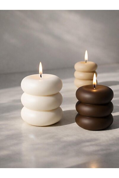 Mumoda Candle House Dekoratif Mum 3`lü Set Bubble Mum | 3 farklı boy