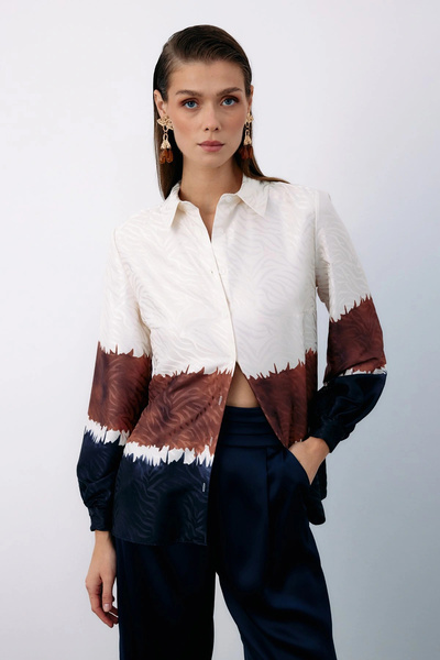 Sateen Navy Blue Colored Classic Shirt