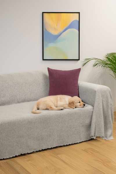 Latuda Home Husa scaun premium 175x300 granulatie mare jacquard chenille argi...