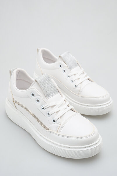 Dizzy Sni̇cker Women's Lace-Up Sneakers with Stone Detail