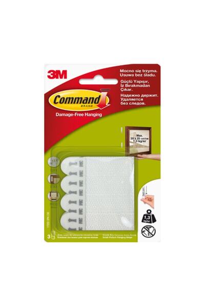 3M Command 17202 Küçük Boy Resim Asma Şerit Cırt Bantları