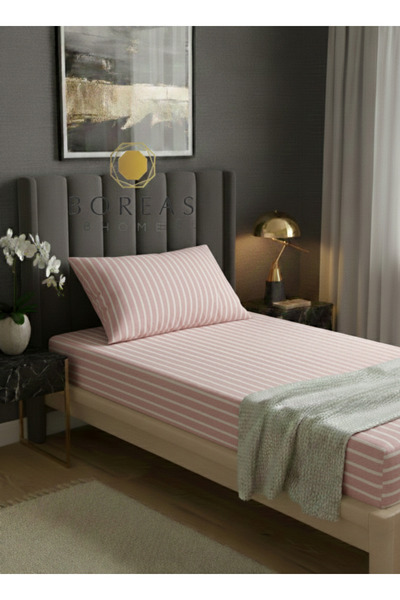 Boreas Home Lines Premium Ranforce Single Fitted Sheet and Pillowcase Set (10...