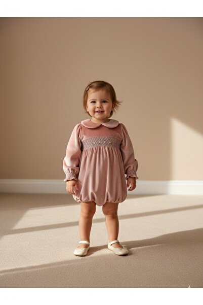 Babydola kız bebek kadife romper tulum