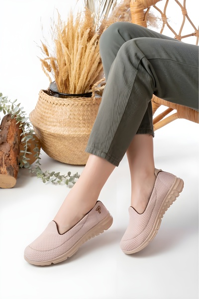 Afilli Pantofi comozi, bej deschis, pentru mamă și femeie - piele cremă