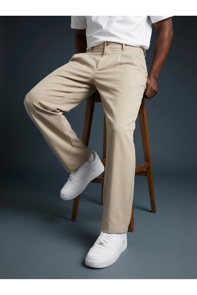 KHAYN Men's Bol Cut Belted Fabric Pants K2014Kp