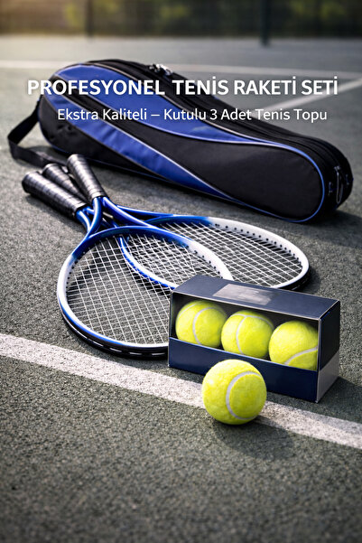 Canland Profesyonel Tenis Raketi Seti – Ekstra Kaliteli, Kutulu 3 Adet Tenis ...