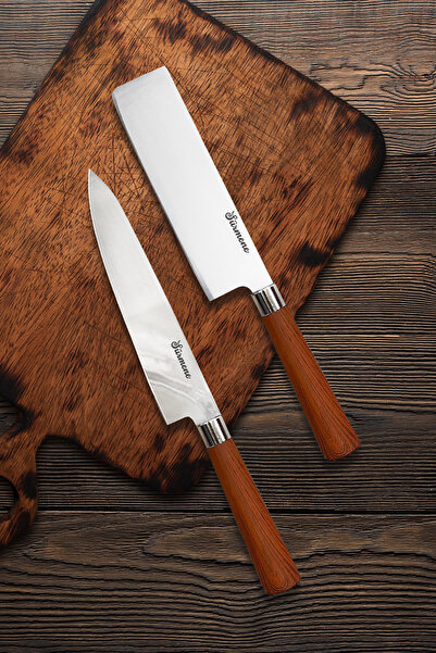 Sürmene Bıçakçı Hacı Ahmet Doğu Esintileri İkili Şef Bıçak Seti | Nakiri ve S...