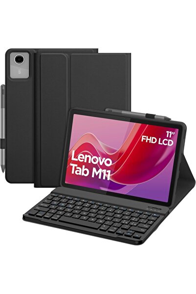 m.tk moveteck Lenovo Tab M11 Tb330fu 11 inç Uyumlu Tablet Klavyeli Kılıf Kabl...