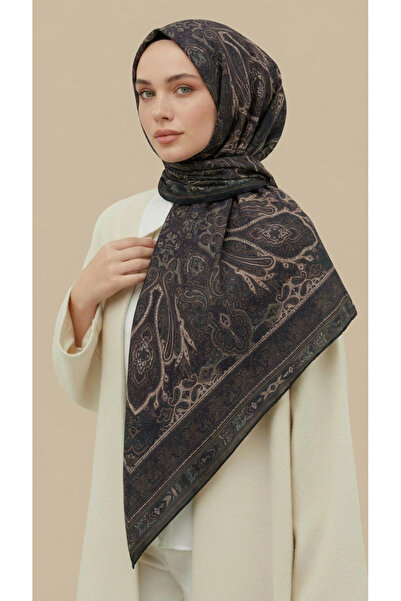 EMERALD PATTERN 120 CM COTTON SHAWL SCARF - KHAKI