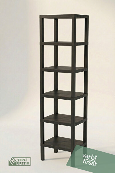 Varbifırsat 6 Katlı Kitaplık Plastik Raf Ünitesi - Siyah