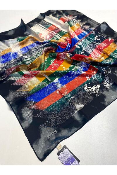 Aker Шовковий шарф Tivil 8582713 - 911 Чорний етнічний візерунок