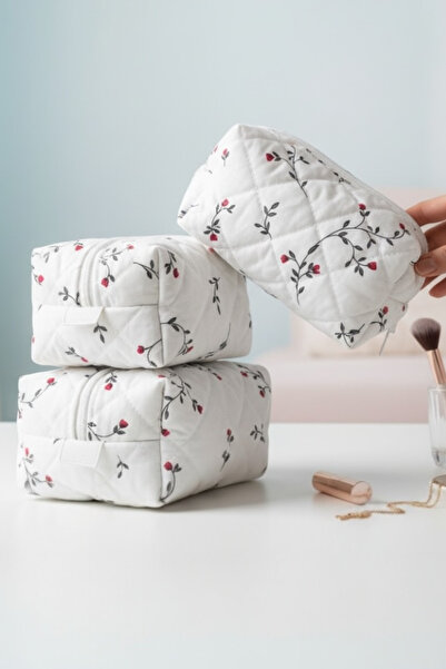 Bestway ve Diğeri مجموعة حقائب مكياج ومستحضرات تجميل فاخرة مكونة من 3 قطع بنم...