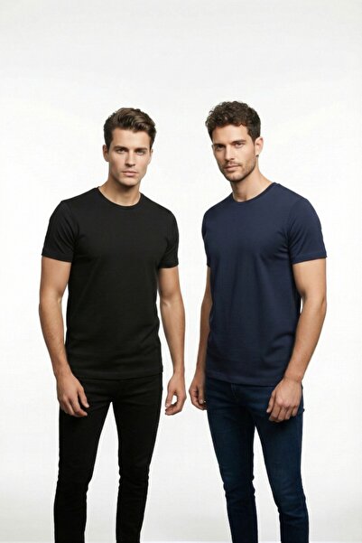 Syla Studio Men's 2-Pack Crew Neck Cotton T-Shirt Set