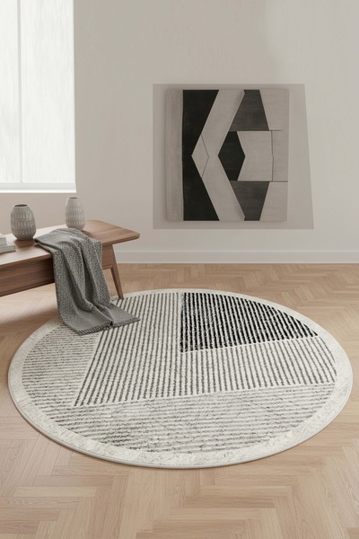 West Home Πλένεται στο πλυντήριο Αντιολισθητική βάση Αδιάβροχη στρογγυλή μοκέ...