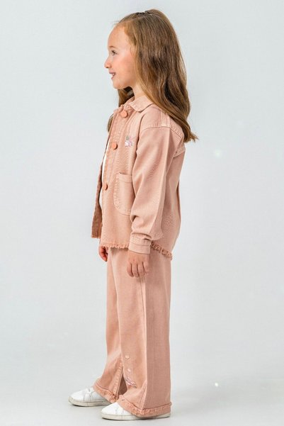 LUCEVERA Girl's 3-Piece Set |   Jacket + T-Shirt + Pants |   Embroidered, High Quality Fabric, Transitional Day Set