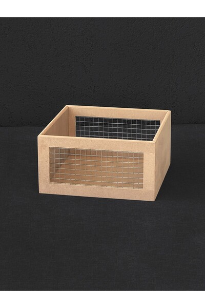 Ahşap Ham Mdf, Boyanabilir Kare Telli Sepet, Organizer, Sebzelik, Meyvelik, Y...