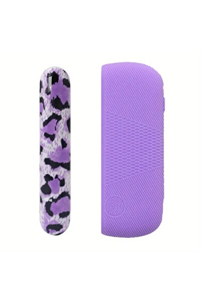 REKS İQOS İLLUMA SİLİKON LİLA KILIFI LEOPAR LİLA YAN KAPAK YENİ