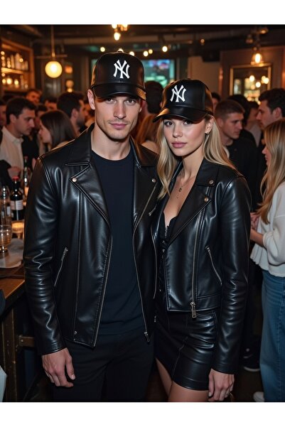 BY SCK Unisex crna originalna Koža NY Vezena kapa - zimska kapa - nova sezona