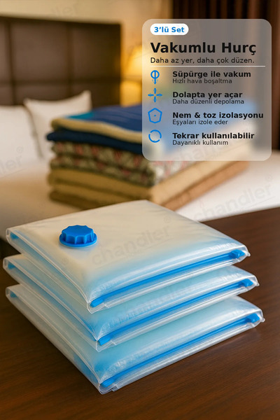 Chandler Home AIRLOCK (90x120 cm) Вакуумна торба за съхранение 3-компонентна ...