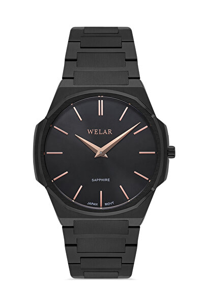 Welar Wel2515M-6 Steel Sapphire Glass Slim Men's Wristwatch 5 Atm Water Resis...