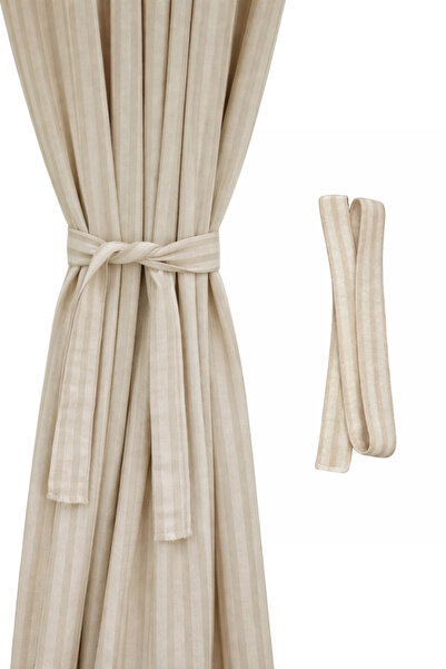 MZN Home Şeritli Düz Sade Perde Bağlama Bağcığı, Perde Bağlama Aparatı, Perde...