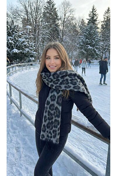 LAGRANZE Жіночий французький шарф з леопардовим візерунком