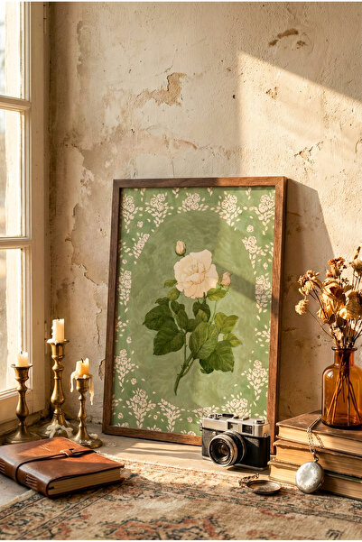 epiqart Gül - Ahşap Desenli Çerçeve