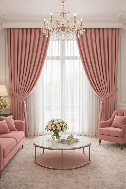 Emuz Fabric Backdrop Dusty Rose 1 / 3 Tight Pleated (Single Wing) Panel, Back...