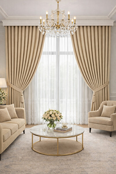 Emuz خلفية قماش بيج فاتح 1/3 لوحة ذات جناح واحد مطوي، خلفية، تول، تعتيم،