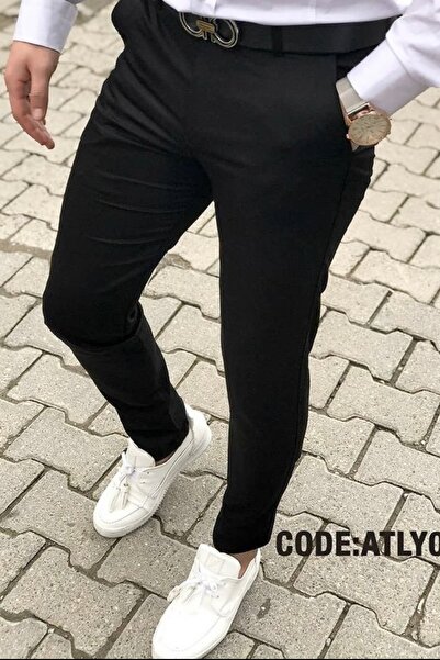 DOPPİO'N DENİM Erkek Slim Fit Esnek Likralı Keten Pantolon