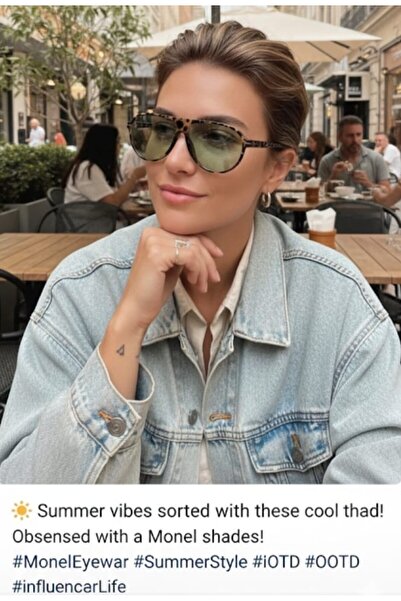 MONAL EYEWEAR Leopard to Green Drip Model Uv400 Sunglasses